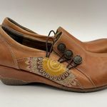 Spring Step L' Artiste Agacia Hand Painted Leather Clog Size 38 -7.5/8 Wedge Photo 1