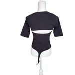 Free People NWT Intimately Bodysuit Size M Black Square Neck Short Sleeve Photo 3