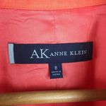 Anne Klein 100% Linen Button Orange Tangerine Utility Short Sleeve Jacket Top 8 Photo 4