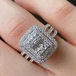 White Gold Polished Princess Cut Ring Photo 0