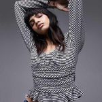 Topshop NWT ASOS Gingham Shirred Top in Black White Check Size 4 Photo 0