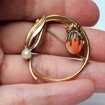 Vtg Gold Filled Wells Brooch High Fashion Costume Jewelry Floral Pin 1.25" Photo 0