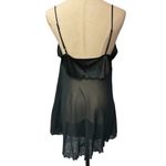 Victoria's Secret Victoria's Secret Vintage Chemise Sheer Mini Satin Lingerie Slip Dress M Black Photo 4