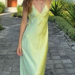 ZARA  lime Light Green Slip maxi Dress Photo 5