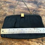 After Five Vintage Black Satin Cocktail Clutch Purse gold w/ turquoise hardware Photo 4