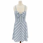 Draper James Seer Sucker Blue & White Bow Dress Size 8 NEW Photo 1