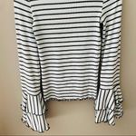 Free People  Striped Bell Sleeve Top Black/White Sz XS Photo 8