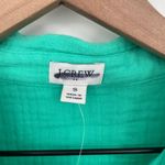 J.Crew  Gauze Shirt Emerald Green Button Down Long Sleeve Tunic Size S Photo 3