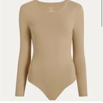 Nuuds Bodysuit Long Sleeve Beige Sz L 620 Tan Size L Photo 1