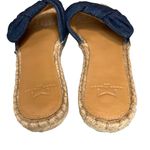 Marc Fisher Sandals Womens 7M Valey2 Blue Denim Bow Espadrille Slip On Preppy Photo 5