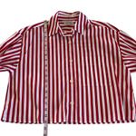 Madewell Women's Red and White Poplin Straight Hem Casual Button Up Shirt XS Photo 5