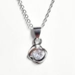 1 Carat Round Bezel Moissanite 925 Sterling Silver Necklace Photo 2
