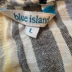 Blue Island Striped Tassel Sleeve Beach Swim Cover Up Tunic Size L Photo 2