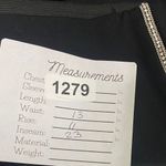 ZARA  High Rise Side Appliqués Rhinestone Stripes Cropped Trouser Pants M Black Photo 6