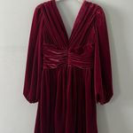 Gianni Bini NWT  Mariah V-Neck Burgundy Velvet A-Line Dress Photo 4