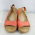 Crocs  Coral and Tan Wedge Sandals size 7 Photo 2