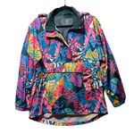 Lauren James  Pullover‎ Anorak Jacket Tropical Print Rain Windbreaker Small Photo 0