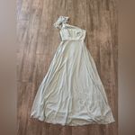 After Six  One-Shoulder Dress in Soft Green Photo 4