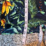 Olivaceous  Women's Medium‎ Tropical Print Button Down Short Sleeve Shirt Photo 3