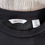Calvin Klein Big Logo Crewneck Sweatshirt Womens L Black Green Colorblock Fleece Photo 7