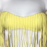 Acacia Fringe Bandeau Bikini Top‎ in Lemonade Yellow Photo 0
