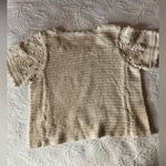 Solitaire  Cream Crochet Women's Boxy T-shirt Blouse Photo 2