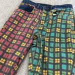 The Ragged Priest x Free People plaid jeans red yellow blue green color block mom Photo 4