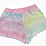 Victoria's Secret PINK Rainbow Teddy Fleece High Waisted Shorts Photo 0