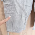 Flax  Womens Linen Cropped Cargo Pants Size M Beige Boho Minimalist Lagenlook Photo 6