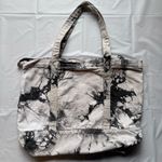 PINK - Victoria's Secret PINK Victoria’s Secret Black and Gray Acid Tie Dye Zip Top Canvas Tote Photo 5