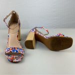 Kelly & Katie  Caital Multicolor Floral Block Raffia Heel Sandals Women 10 EUR 42 Photo 4