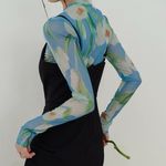 Floral print mesh tops Size M Photo 2