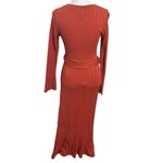 Anthropologie  Elsa Button Front Midi Dress Women’s Size XS Rust Orange Belted Photo 7
