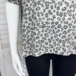 Quiet Storm  Leopard Print Knit Short‎ Sleeve T Shirt Beige Black Small Photo 5
