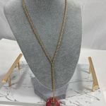 BaubleBar NWT Pink Circle Gold Chain Drop Necklace Photo 0