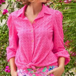 Lilly Pulitzer  Sea Breeze Button Down in Pink Isle size M Photo 0