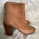 Marsell suede‎ distressed suede tan stacked block heel booties 37.5 Size 7.5 Photo 3