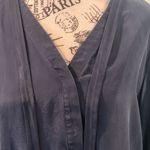 Antonio Melani Long Sleeve Black Silk Blouse Top Tie V-Neck Women's Medium Photo 1