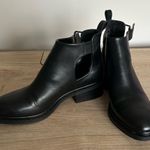 ZARA Black Leather Cut Out Booties Size 39 (9) Photo 6