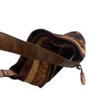 Carribean Joe Vintage Cheetah Corduroy Brown Shoulder Tote Purse Photo 3