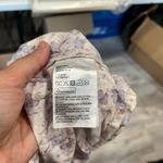 H&M Purple Floral Linen Cotton Puff Sleeve Cropped Top Romantic Summer Fae Large Photo 5