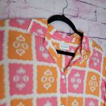 PIYAMA COLORFUL IKAT PRINT PINK ORANGE PAJAMA TOP AND PANTS SET XS Photo 2