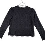 EXPRESS Blouse Lace Top Mock Neck Feminine Gothic Whimsygoth Party Black Size M Photo 0