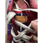 Coach  Barrett Plaid Red &‎ Purple Patent Leather Sneaker Women's Size 7.5 Photo 2