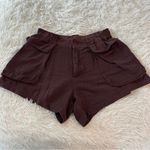 Free People  Mauve Linen Blend Cargo Mini Shorts | Utility Boho | Size M Photo 4