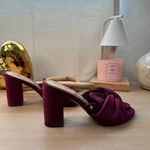 Sam Edelman Fuschia Mules Fabric Twist Block Heel, Size 6M Photo 3