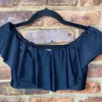 Unique Vintage  Black Ramona Ruffle Tiered Swim Bikini Bathing Suit Top Size XS Photo 1