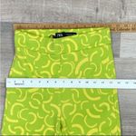 ZARA Flared Jacquard Print Knit Pull On High Rise Pants Lime Green Yellow XS Photo 9