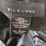 Silkland Linen Skirt Black Floral Lined A Line Size 6 Photo 7