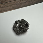 Miracle Orange Rhinestone Celtic Scottish Thistle Brooch Pin Silver Tone Signed Gold Photo 8